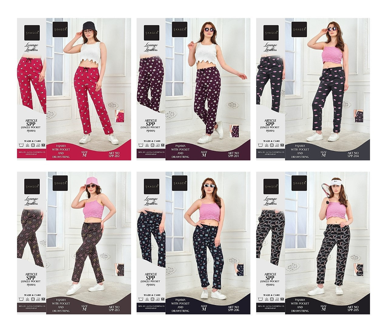 Art No 204 Skager Cotton Women Night Lower Exporter India