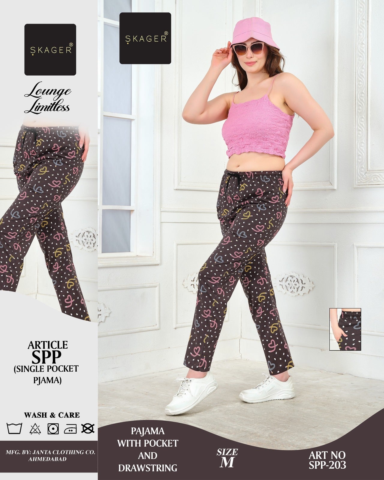 Art No 204 Skager Cotton Women Night Lower Exporter India