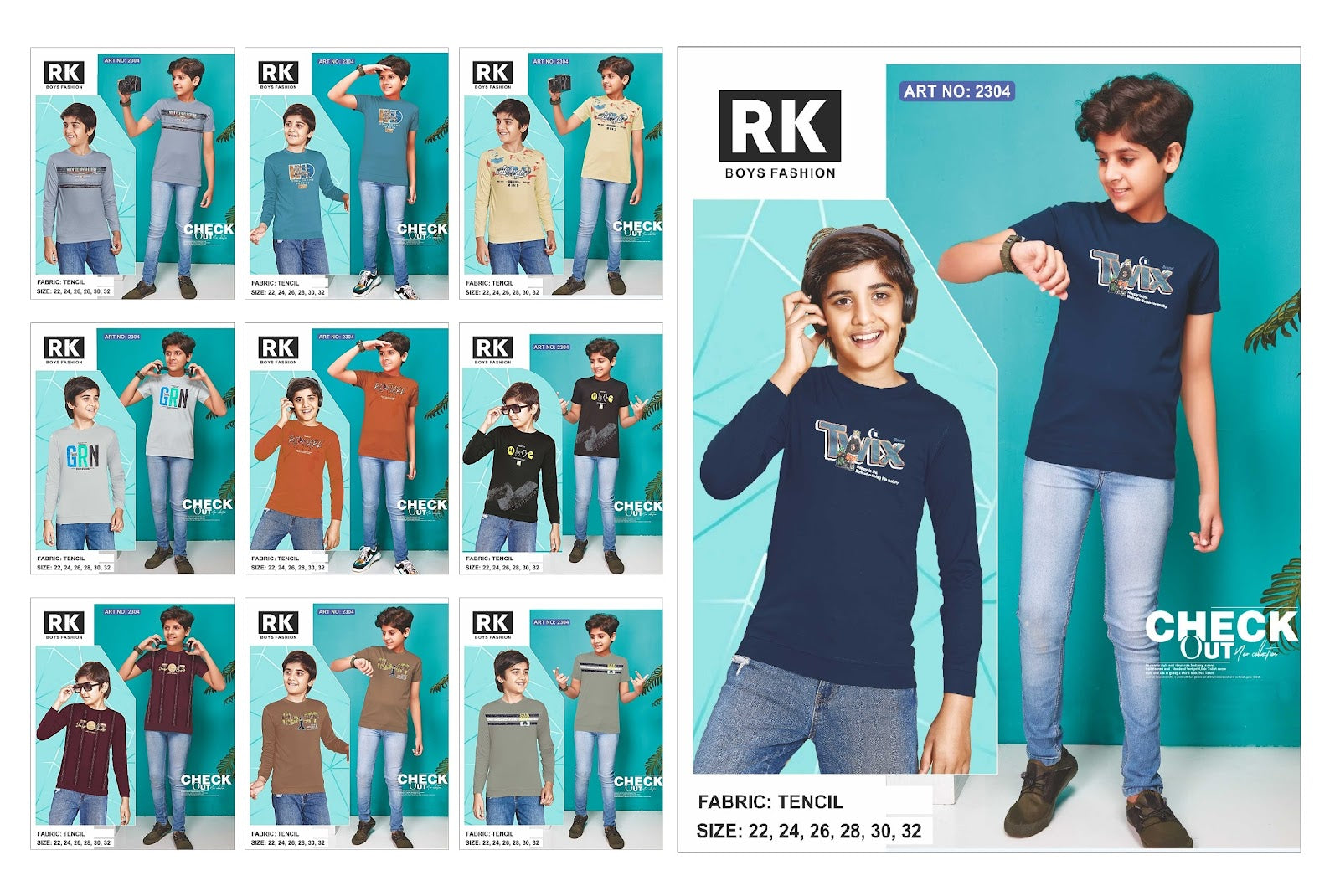 Art No 2304 Rk Tencil Boys Tshirt Supplier Ahmedabad