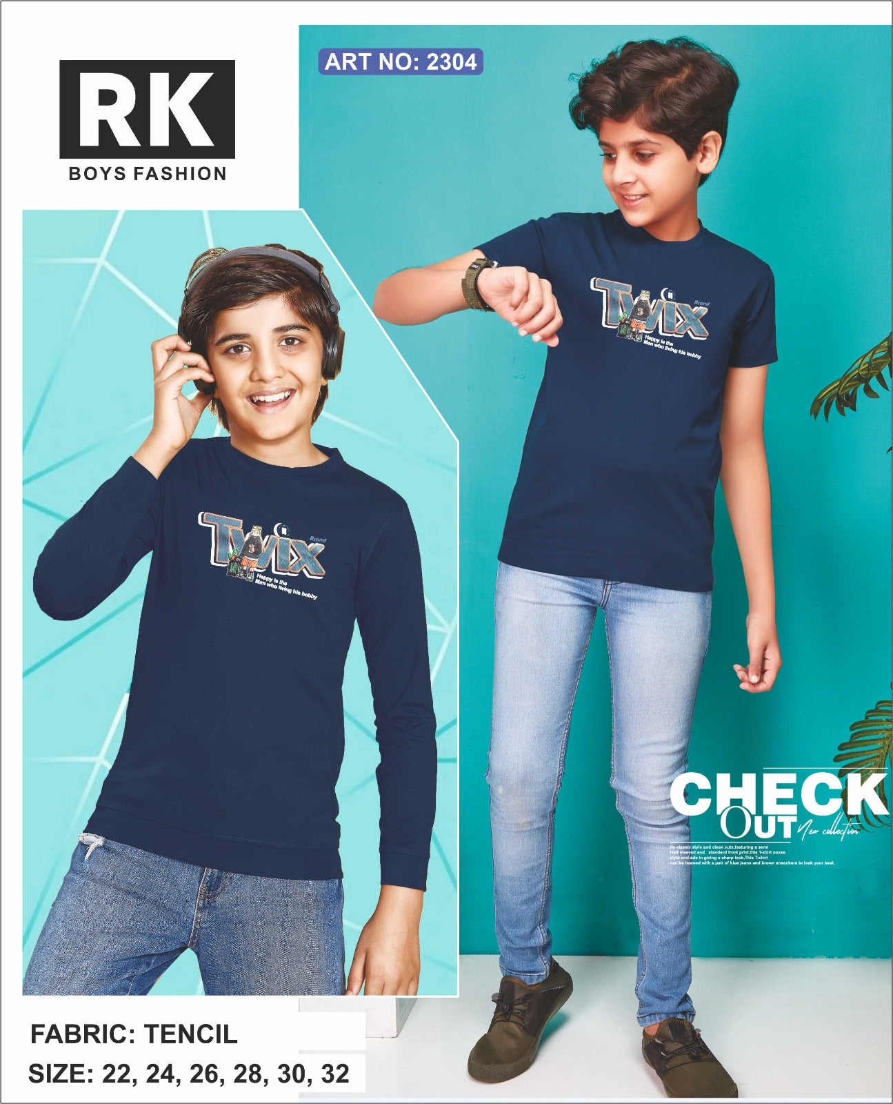 Art No 2304 Rk Tencil Boys Tshirt Supplier Ahmedabad