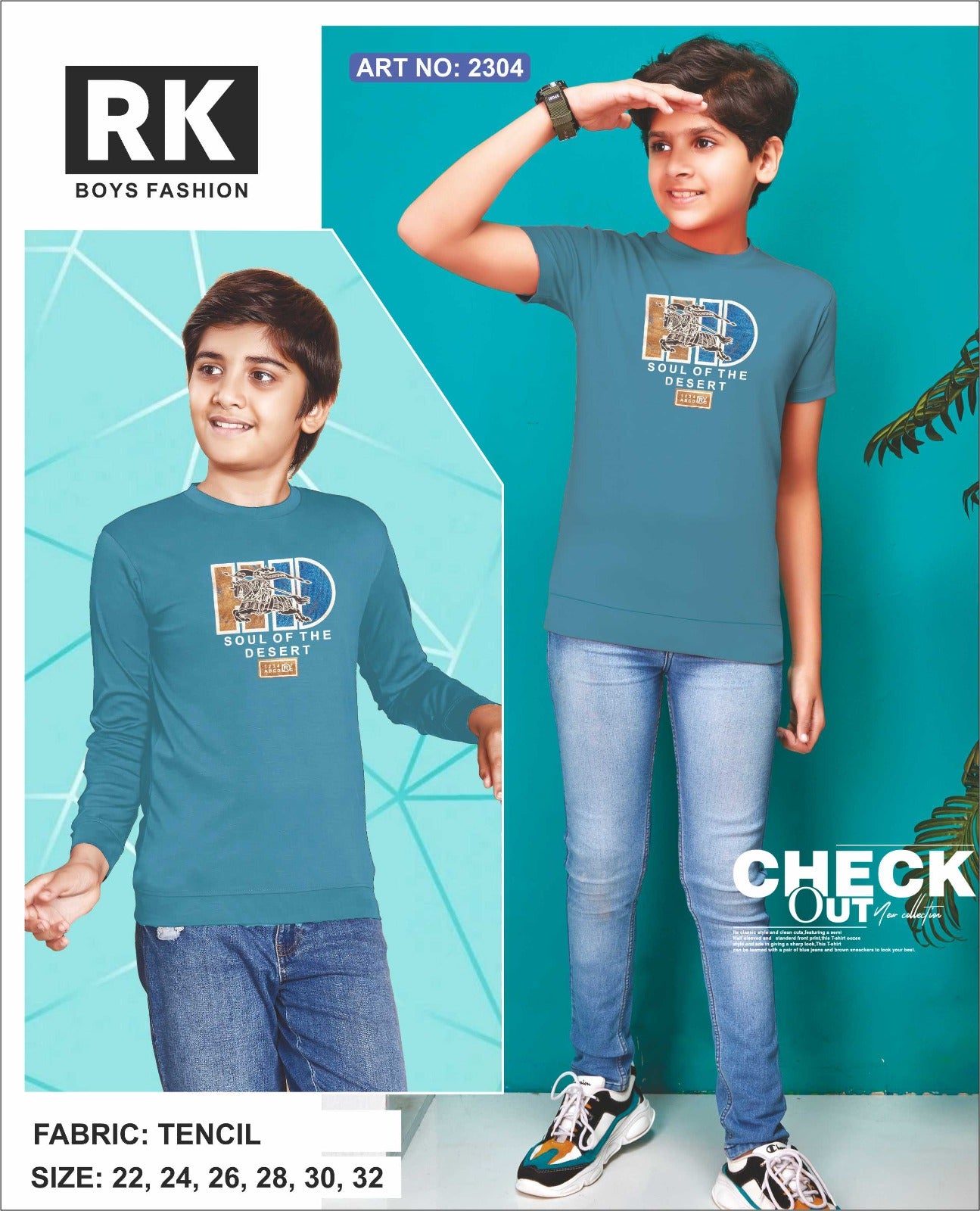 Art No 2304 Rk Tencil Boys Tshirt Supplier Ahmedabad