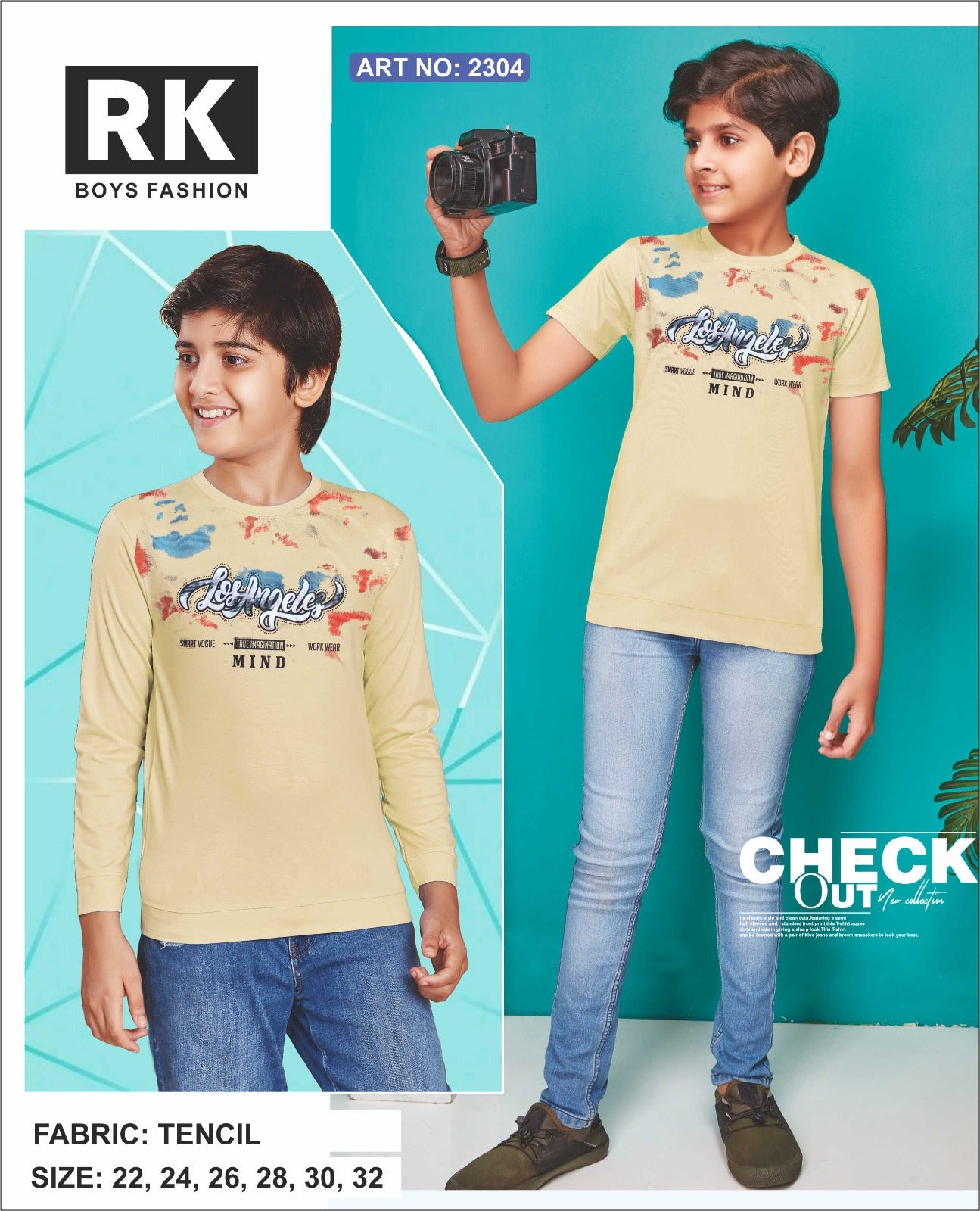 Art No 2304 Rk Tencil Boys Tshirt Supplier Ahmedabad