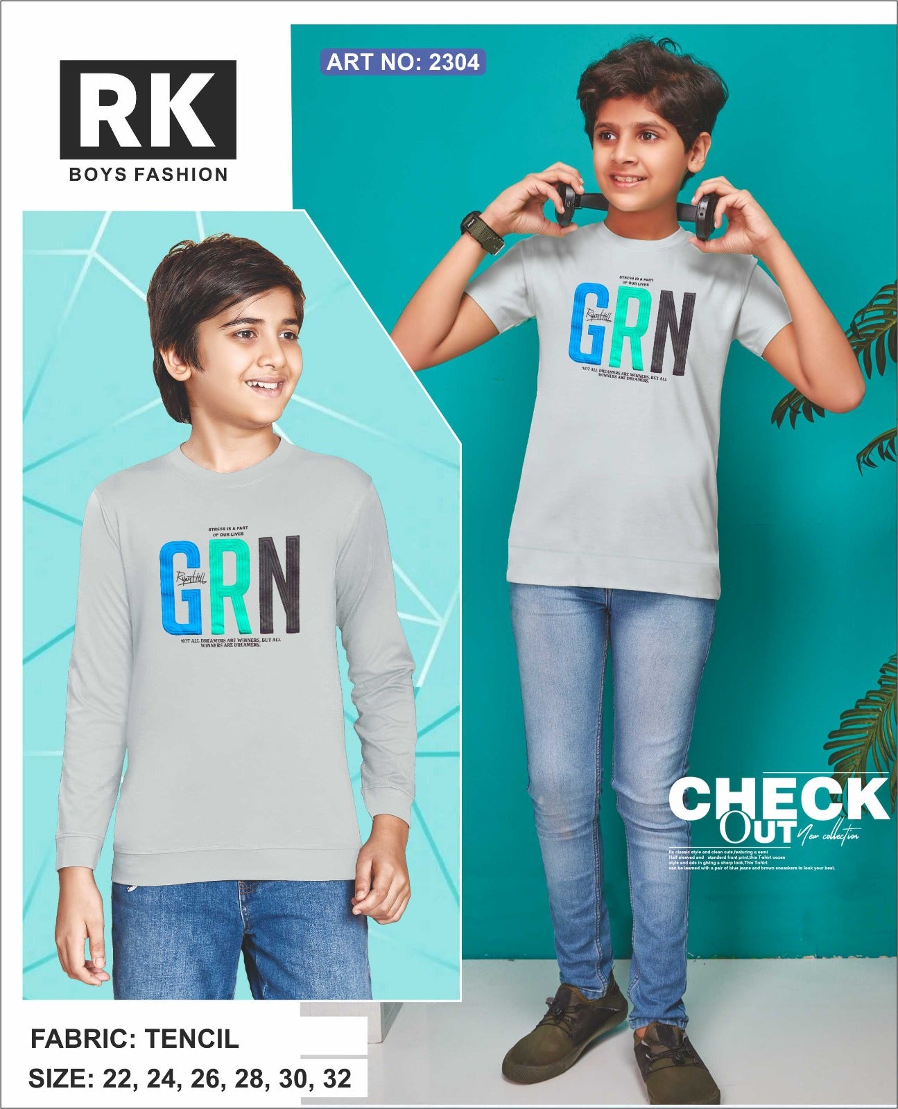 Art No 2304 Rk Tencil Boys Tshirt Supplier Ahmedabad