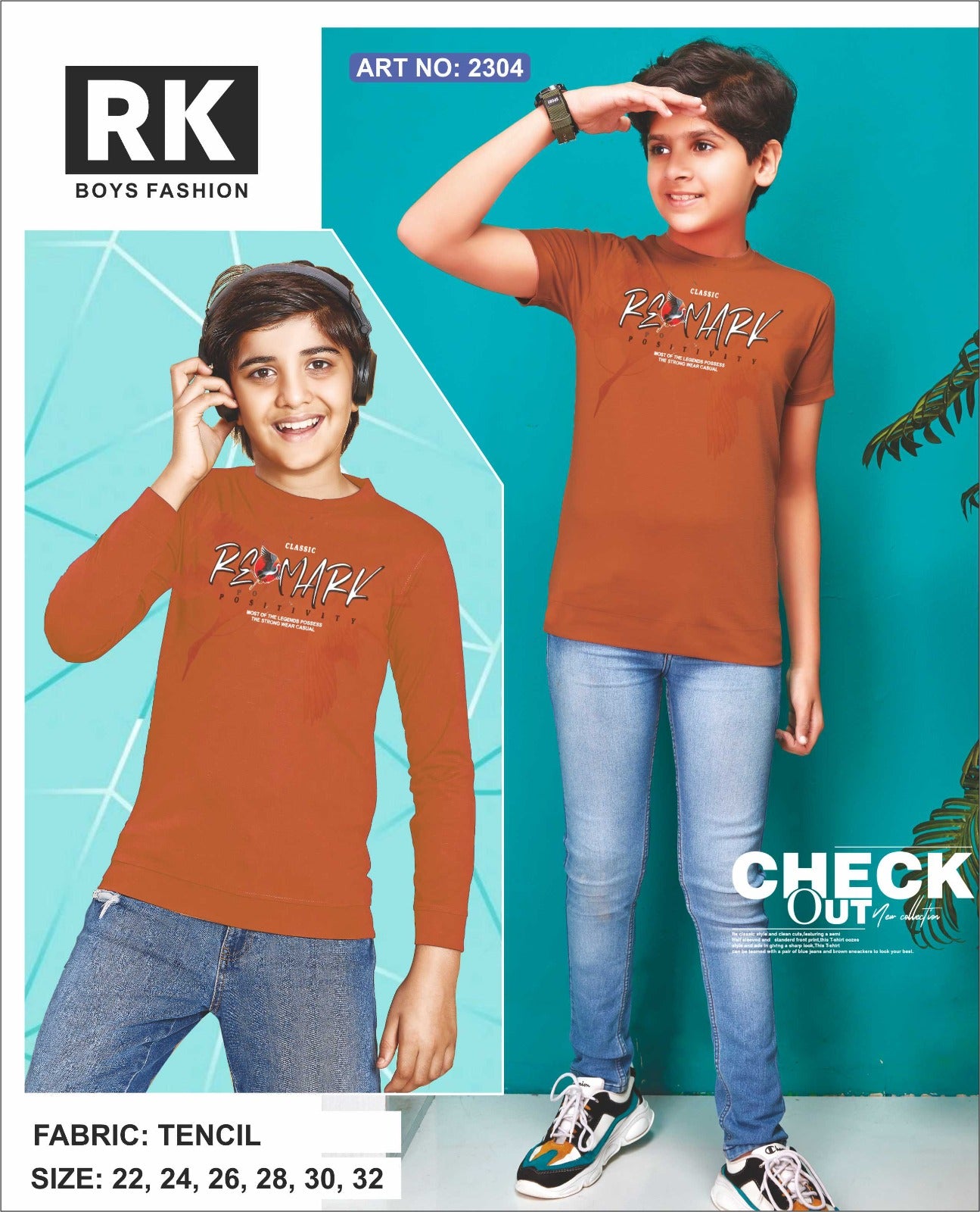 Art No 2304 Rk Tencil Boys Tshirt Supplier Ahmedabad