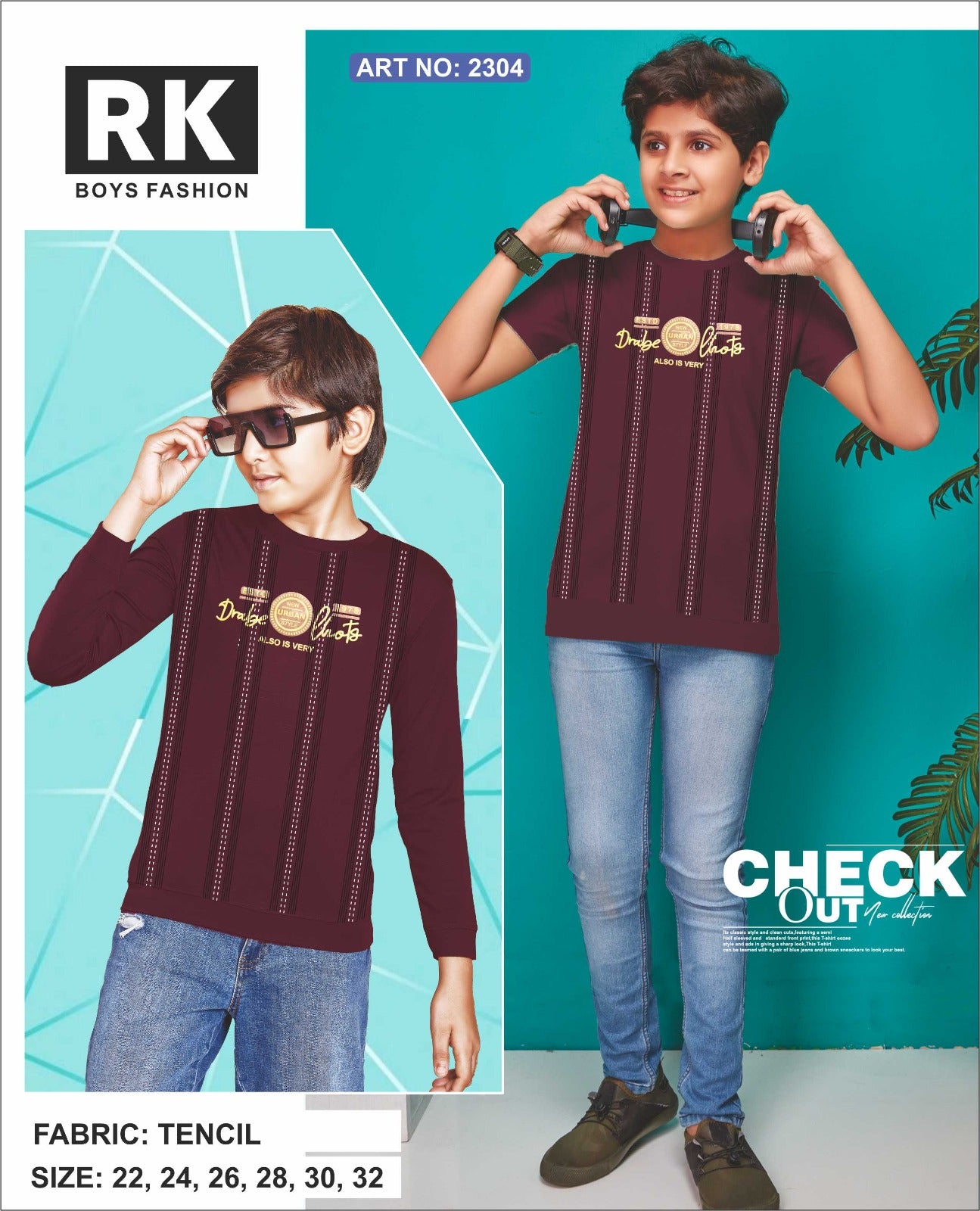 Art No 2304 Rk Tencil Boys Tshirt Supplier Ahmedabad