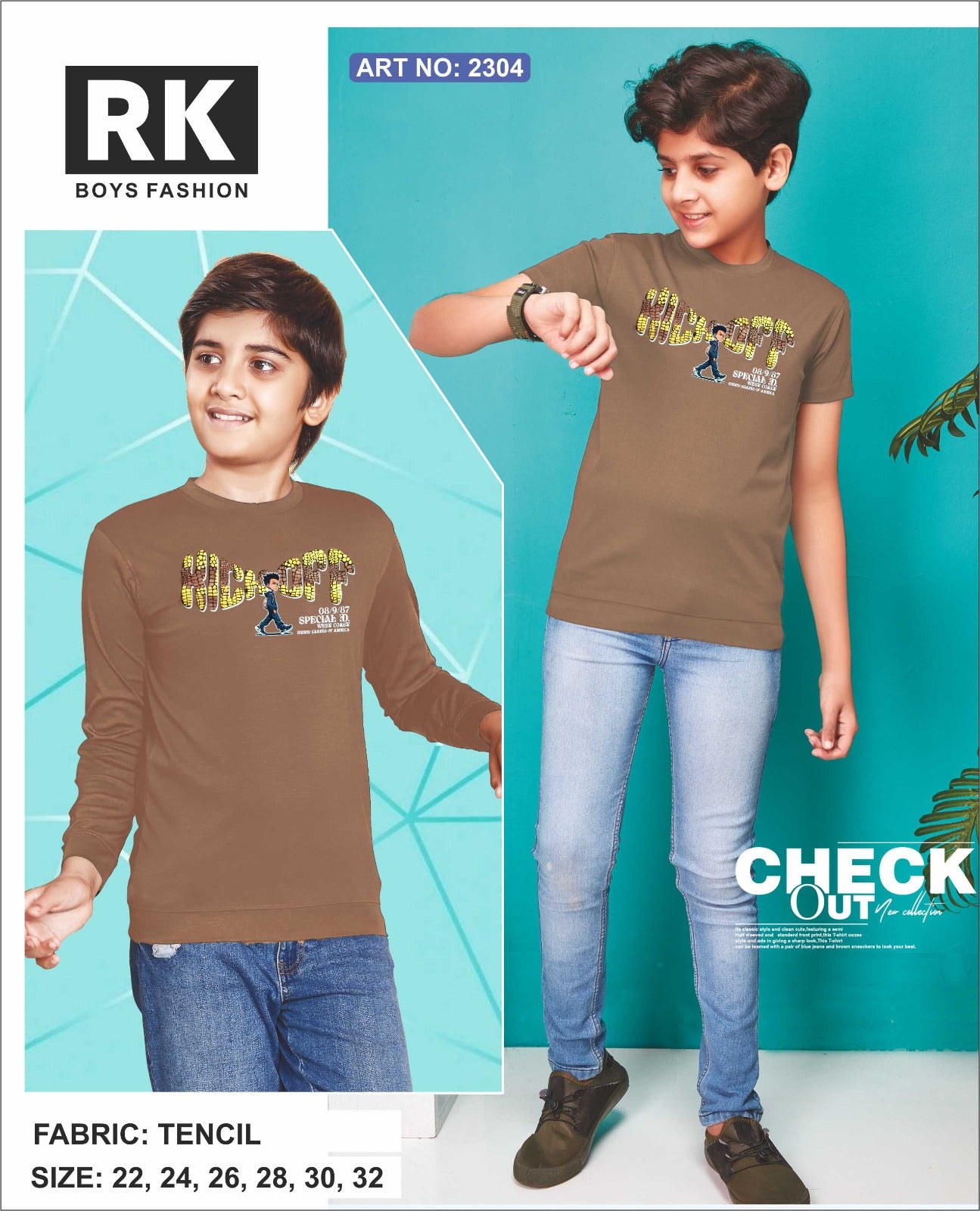 Art No 2304 Rk Tencil Boys Tshirt Supplier Ahmedabad