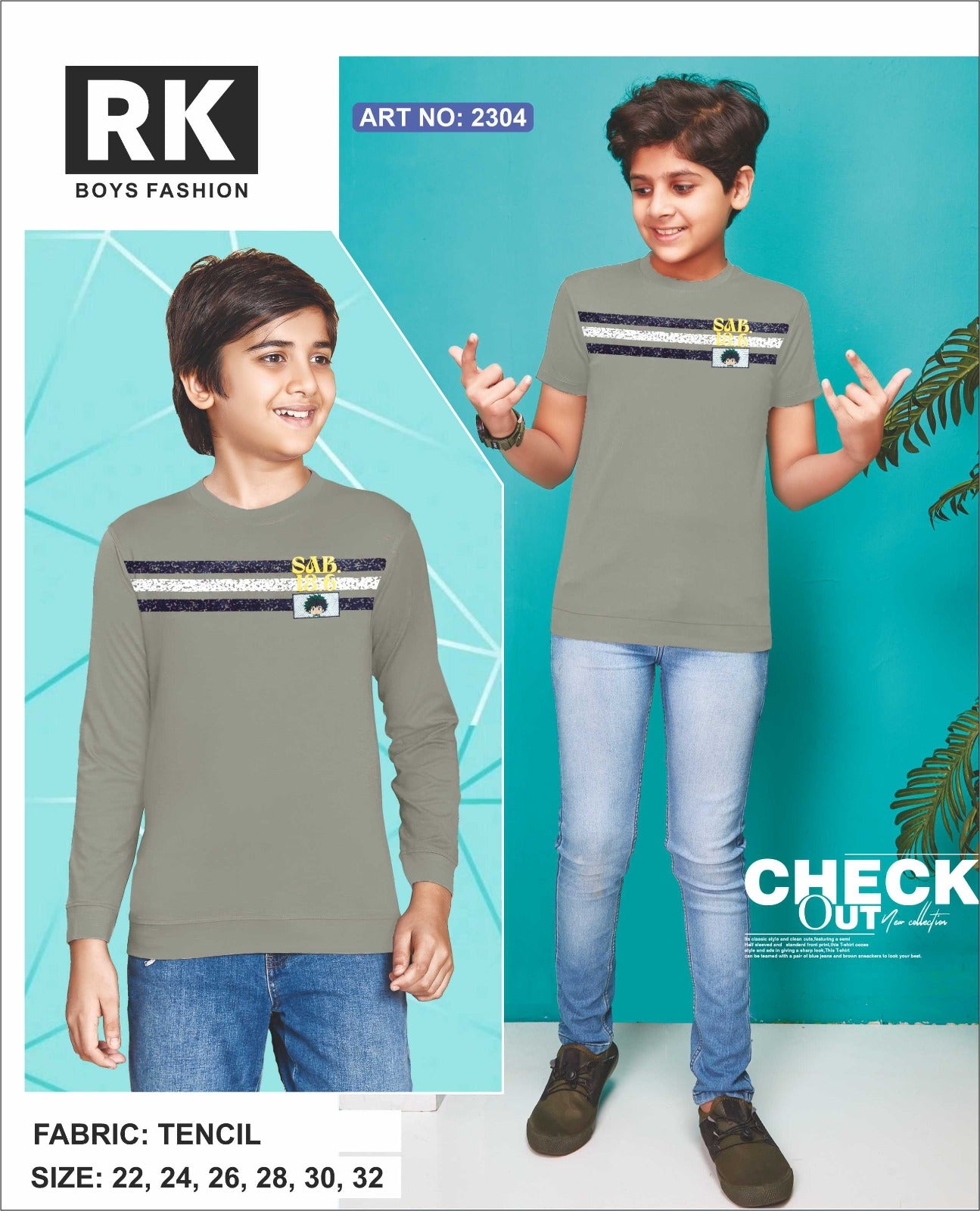 Art No 2304 Rk Tencil Boys Tshirt Supplier Ahmedabad
