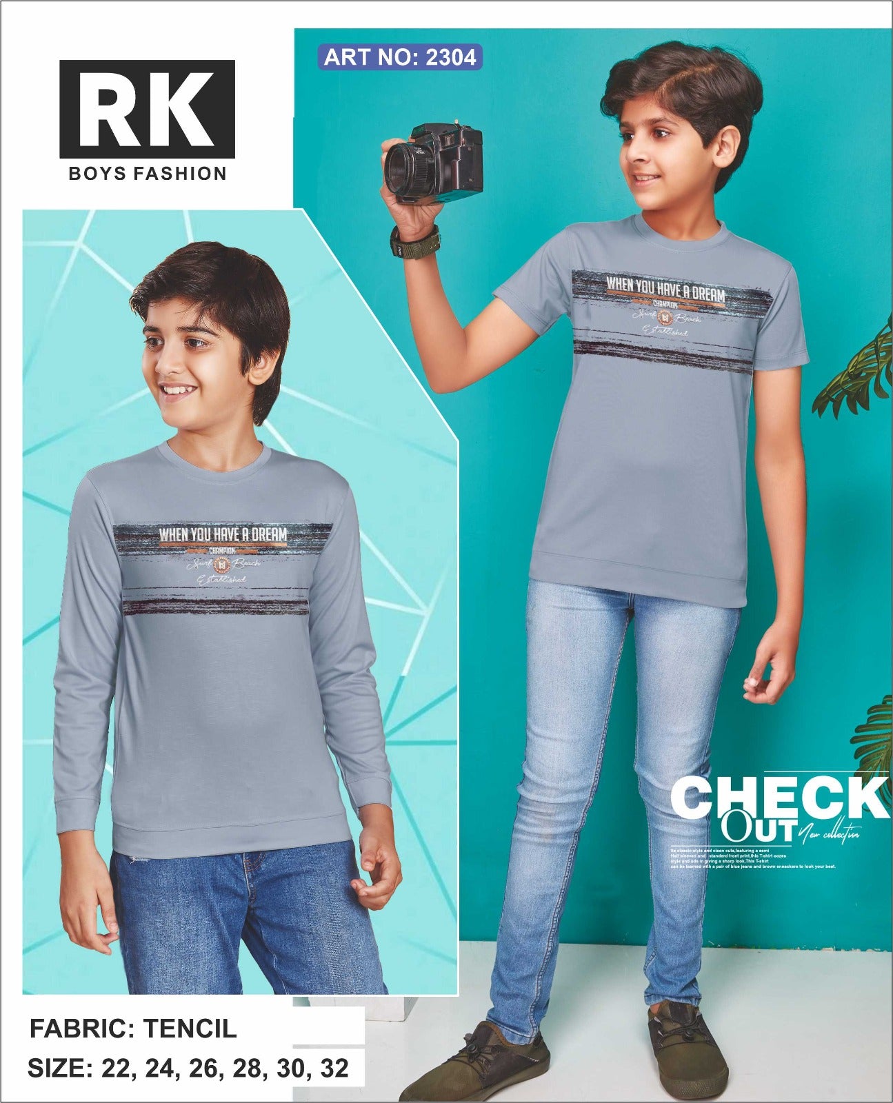 Art No 2304 Rk Tencil Boys Tshirt Supplier Ahmedabad