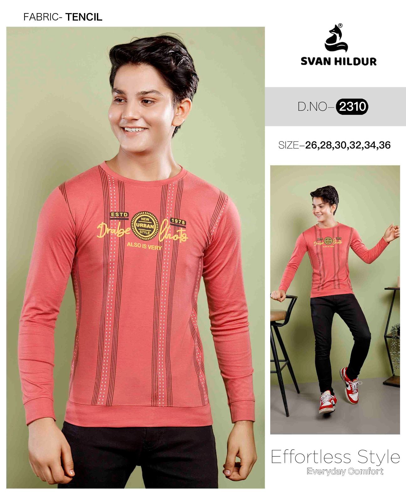 Art No 2310 Svan Hildur Tencil Lycra Boys Tshirt Wholesaler India