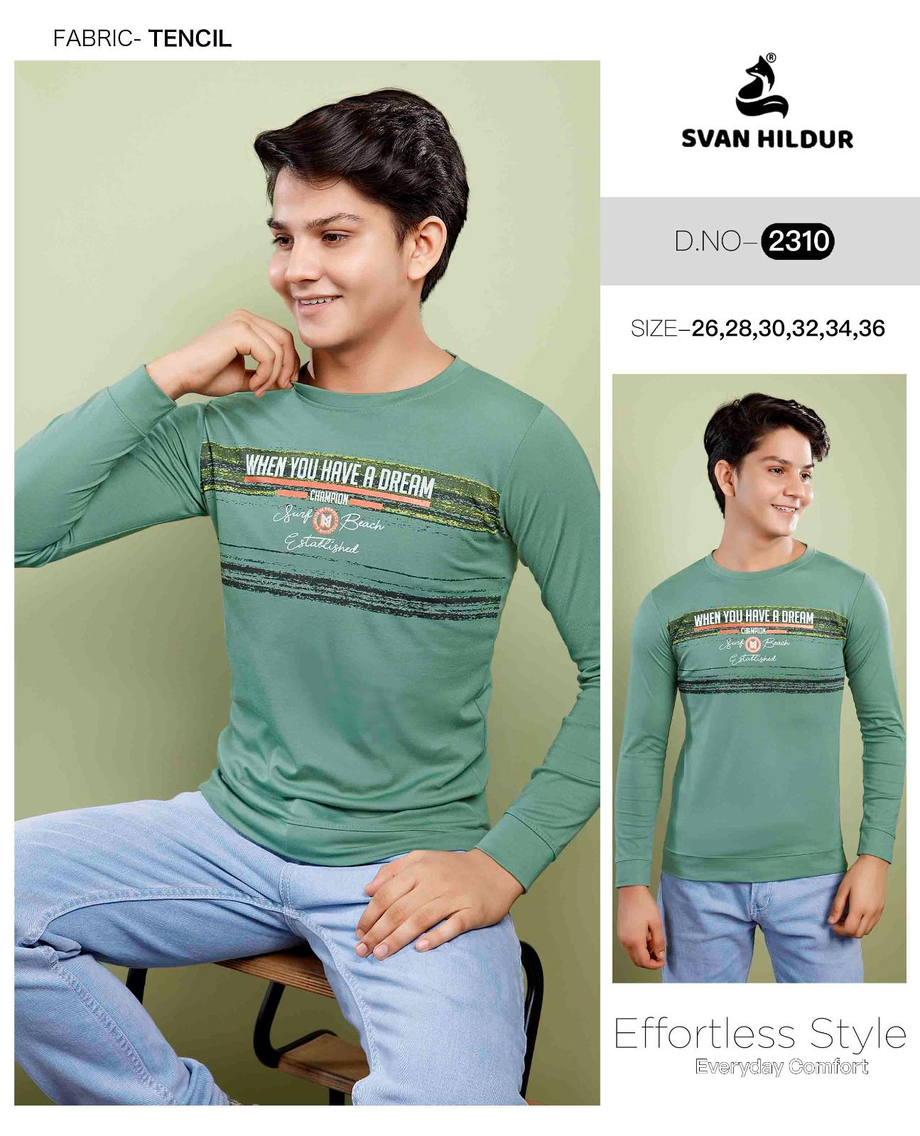 Art No 2310 Svan Hildur Tencil Lycra Boys Tshirt Wholesaler India