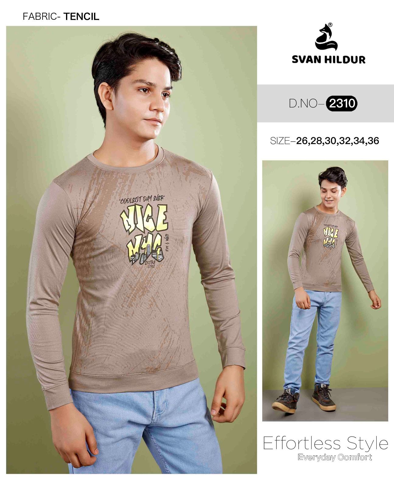 Art No 2310 Svan Hildur Tencil Lycra Boys Tshirt Wholesaler India