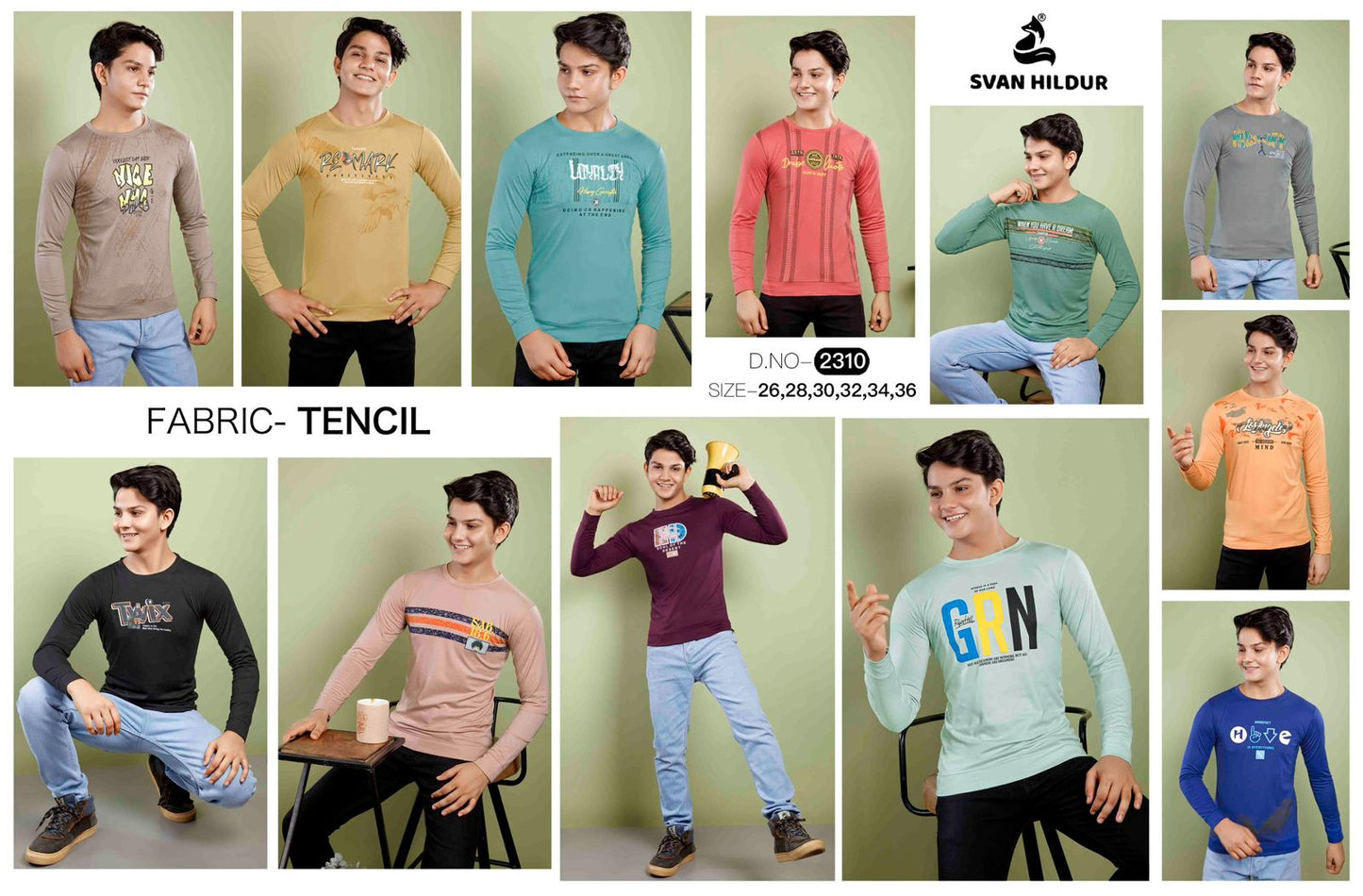 Art No 2310 Svan Hildur Tencil Lycra Boys Tshirt Wholesaler India