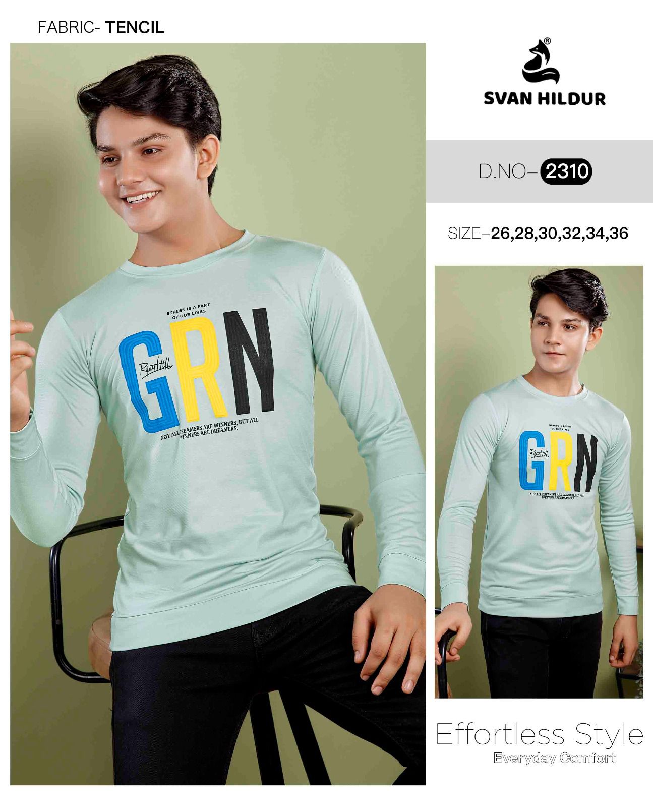 Art No 2310 Svan Hildur Tencil Lycra Boys Tshirt Wholesaler India
