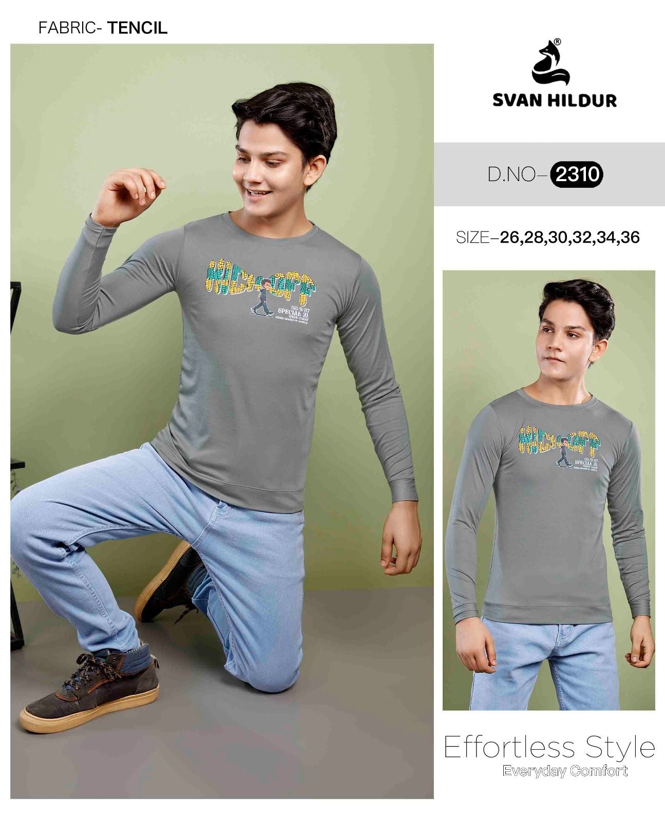 Art No 2310 Svan Hildur Tencil Lycra Boys Tshirt Wholesaler India