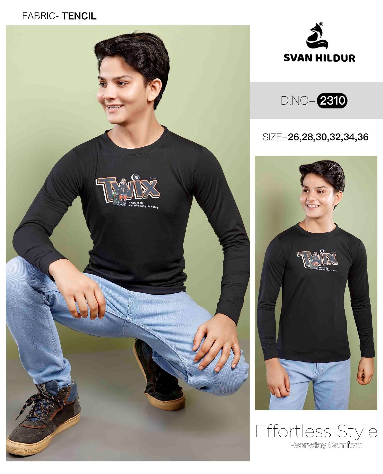 Art No 2310 Svan Hildur Tencil Lycra Boys Tshirt Wholesaler India