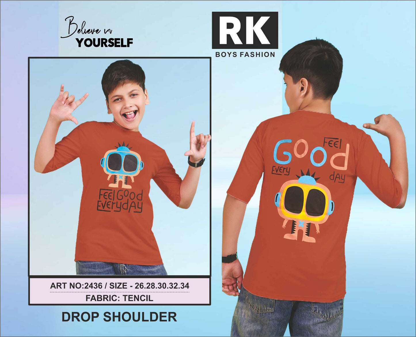 Art No 2436 Rk Tencil Lycra Boys Tshirt Wholesaler Ahmedabad