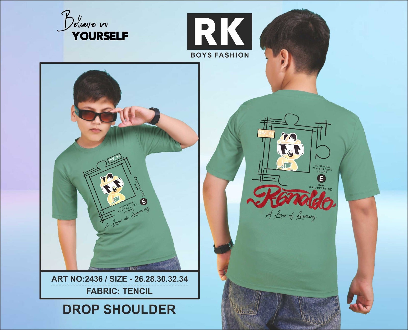 Art No 2436 Rk Tencil Lycra Boys Tshirt Wholesaler Ahmedabad