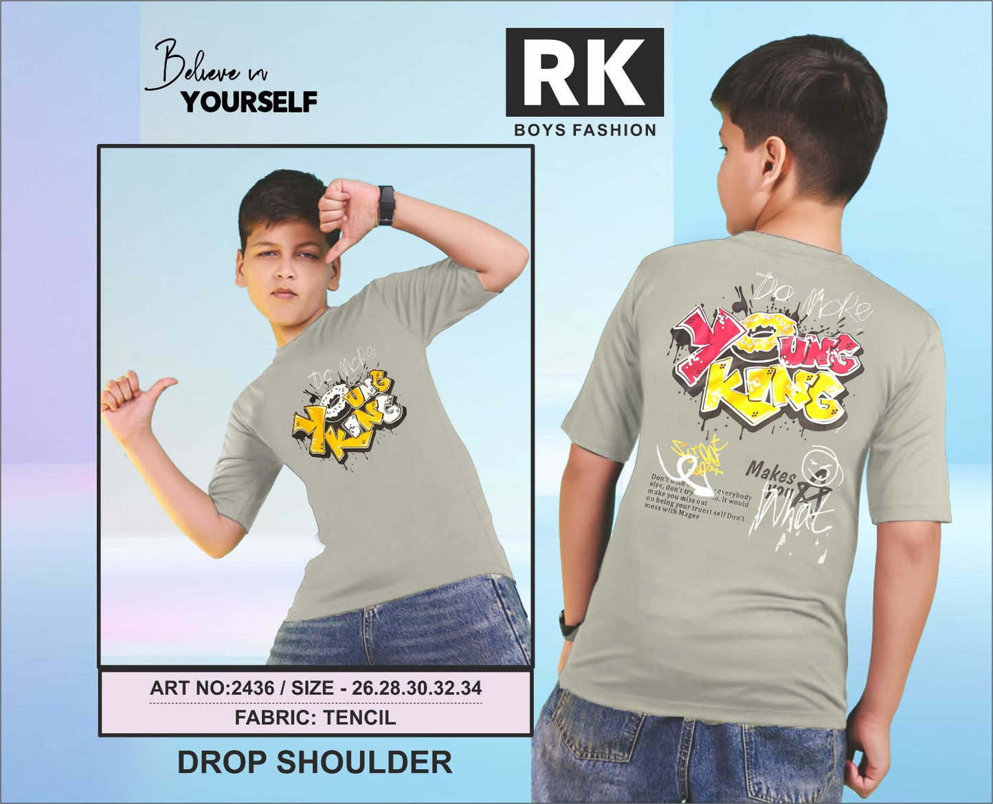 Art No 2436 Rk Tencil Lycra Boys Tshirt Wholesaler Ahmedabad