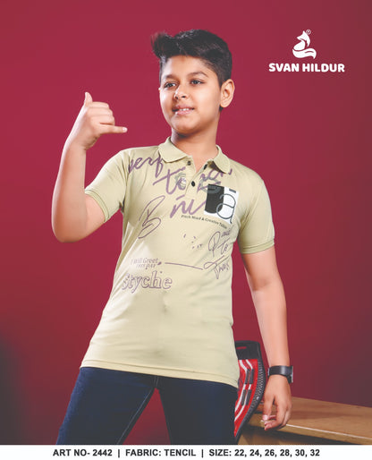 Art No 2442 Svan Hildur Tencil Lycra Boys Tshirt Manufacturer Ahmedabad