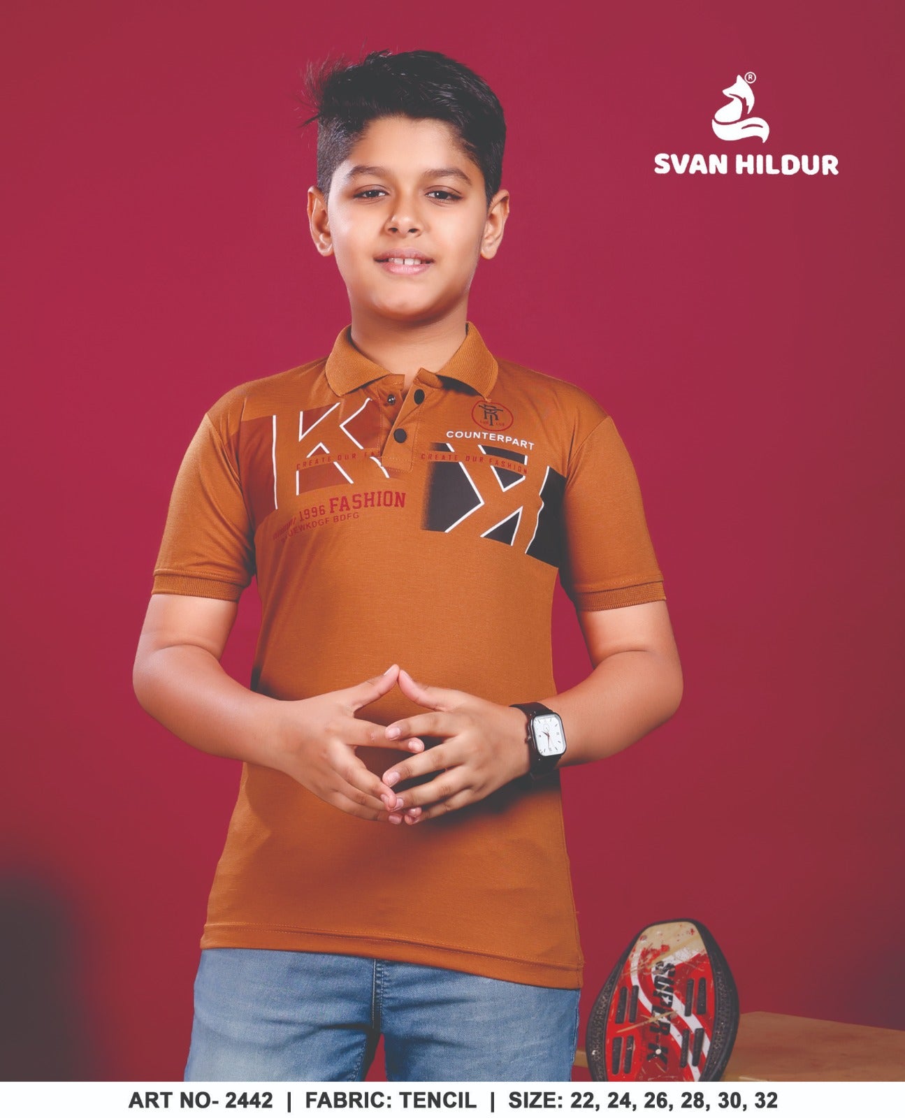 Art No 2442 Svan Hildur Tencil Lycra Boys Tshirt Manufacturer Ahmedabad