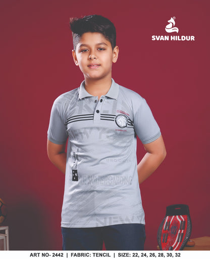 Art No 2442 Svan Hildur Tencil Lycra Boys Tshirt Manufacturer Ahmedabad