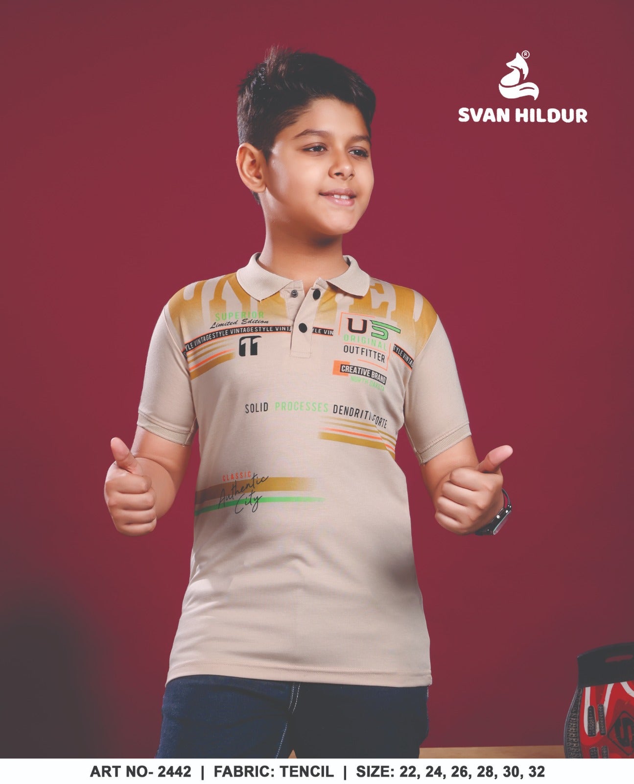 Art No 2442 Svan Hildur Tencil Lycra Boys Tshirt Manufacturer Ahmedabad
