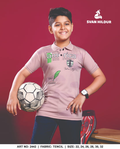 Art No 2442 Svan Hildur Tencil Lycra Boys Tshirt Manufacturer Ahmedabad