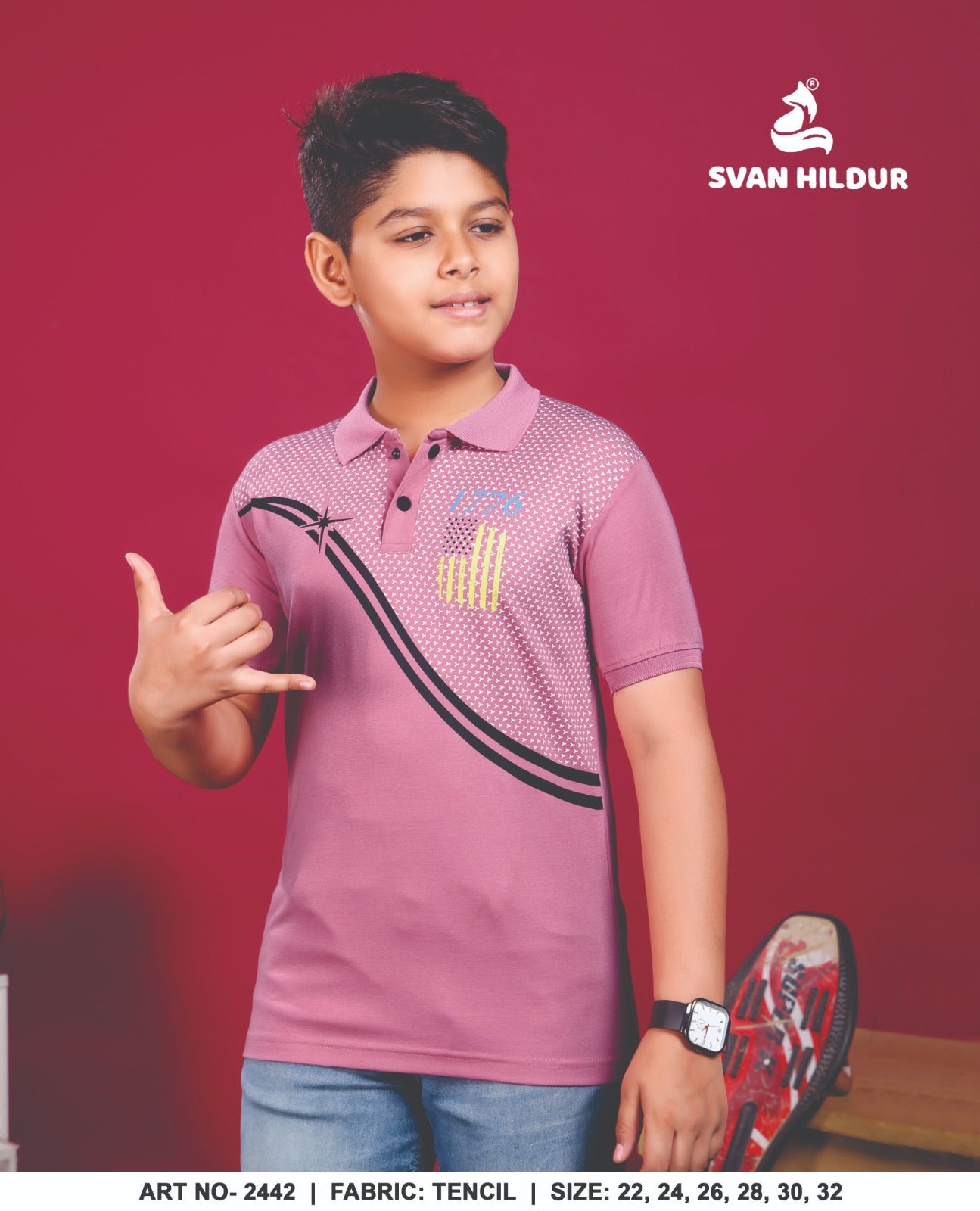 Art No 2442 Svan Hildur Tencil Lycra Boys Tshirt Manufacturer Ahmedabad