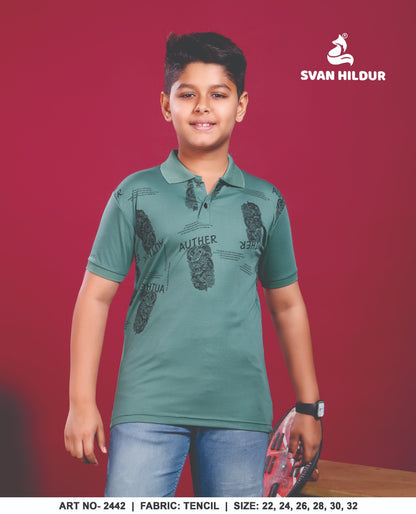 Art No 2442 Svan Hildur Tencil Lycra Boys Tshirt Manufacturer Ahmedabad
