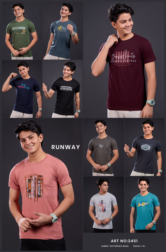 Art No 2451 Runway Cotton Biowashed Boys Tshirt Exporter Gujarat