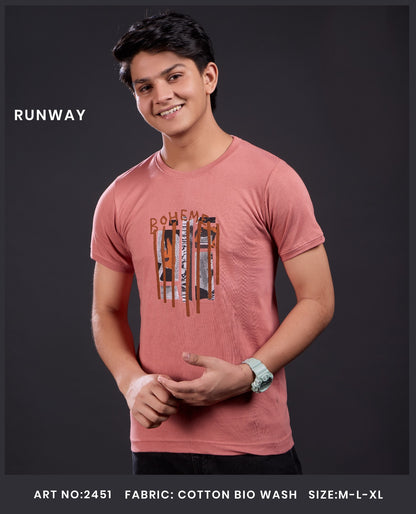 Art No 2451 Runway Cotton Biowashed Boys Tshirt Exporter Gujarat