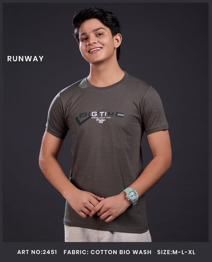 Art No 2451 Runway Cotton Biowashed Boys Tshirt Exporter Gujarat