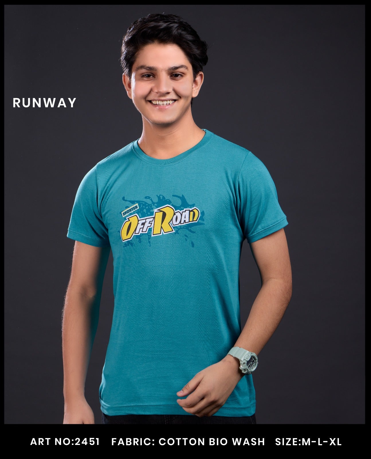 Art No 2451 Runway Cotton Biowashed Boys Tshirt Exporter Gujarat