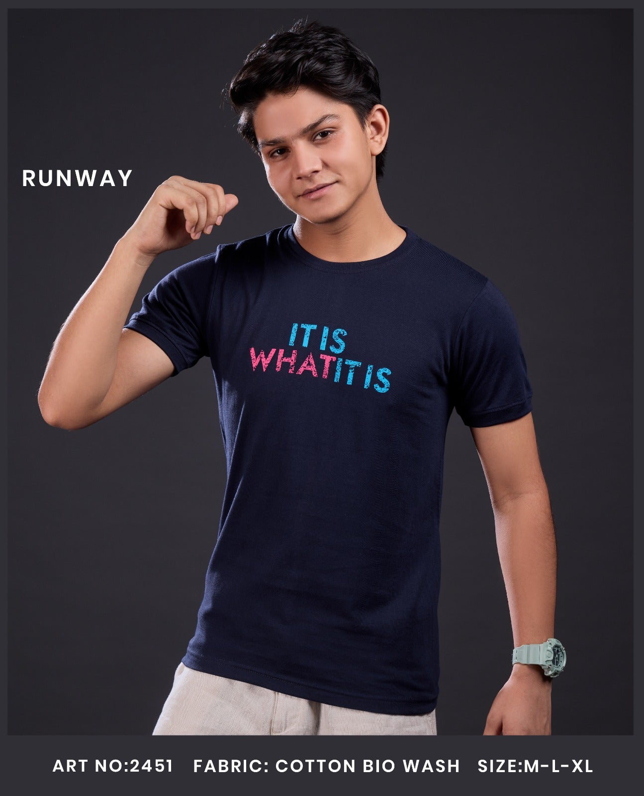 Art No 2451 Runway Cotton Biowashed Boys Tshirt Exporter Gujarat