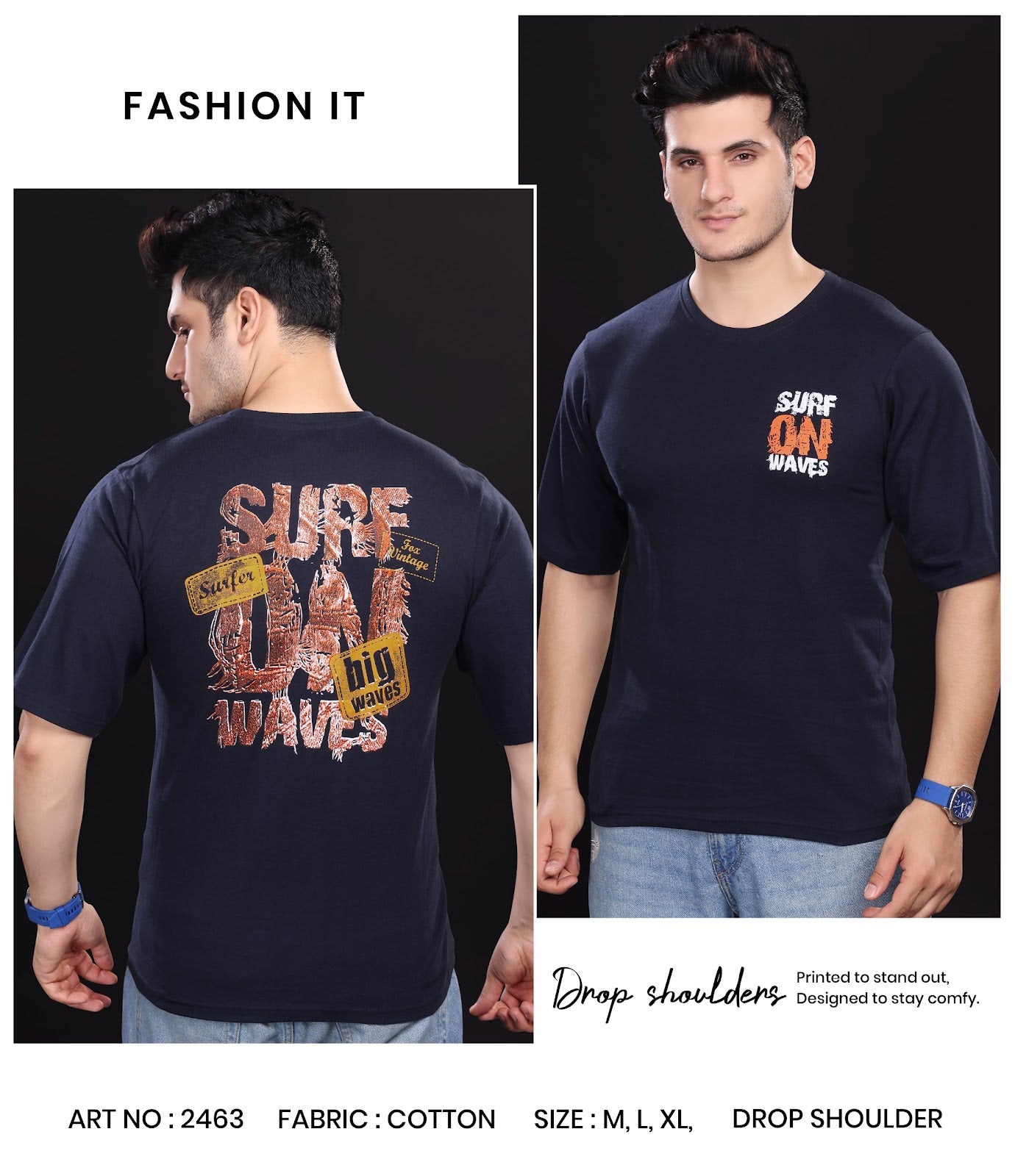 Art No 2463 Fashion It Cotton Mens Tshirts Wholesaler Ahmedabad
