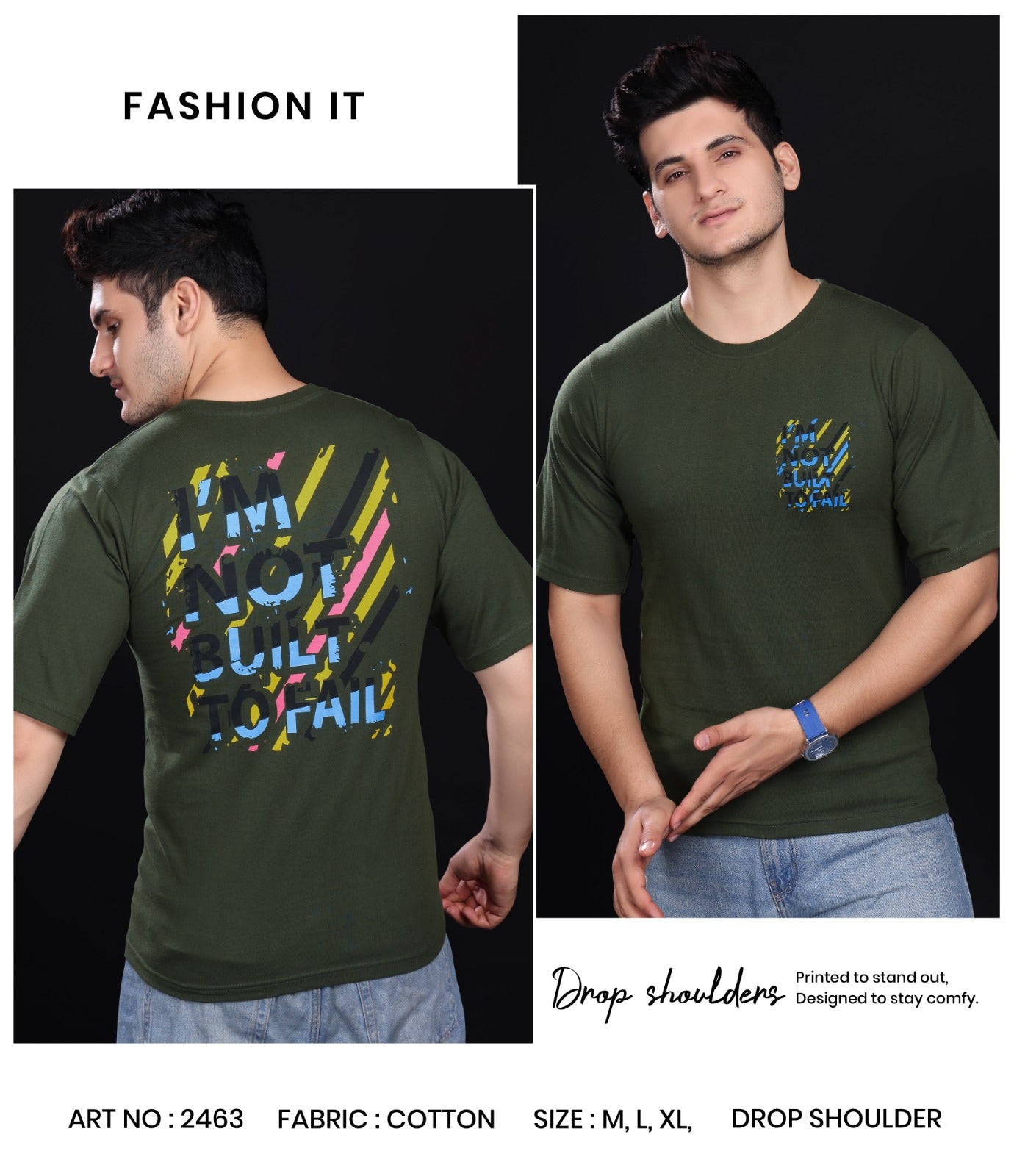 Art No 2463 Fashion It Cotton Mens Tshirts Wholesaler Ahmedabad
