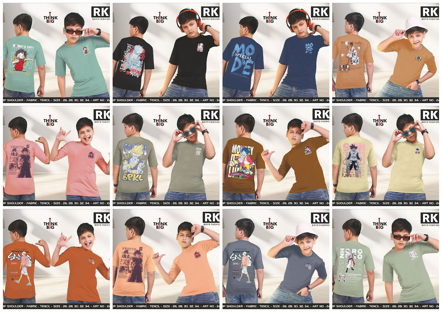Art No 2468 Rk Tencil Lycra Boys Tshirt Wholesaler Ahmedabad