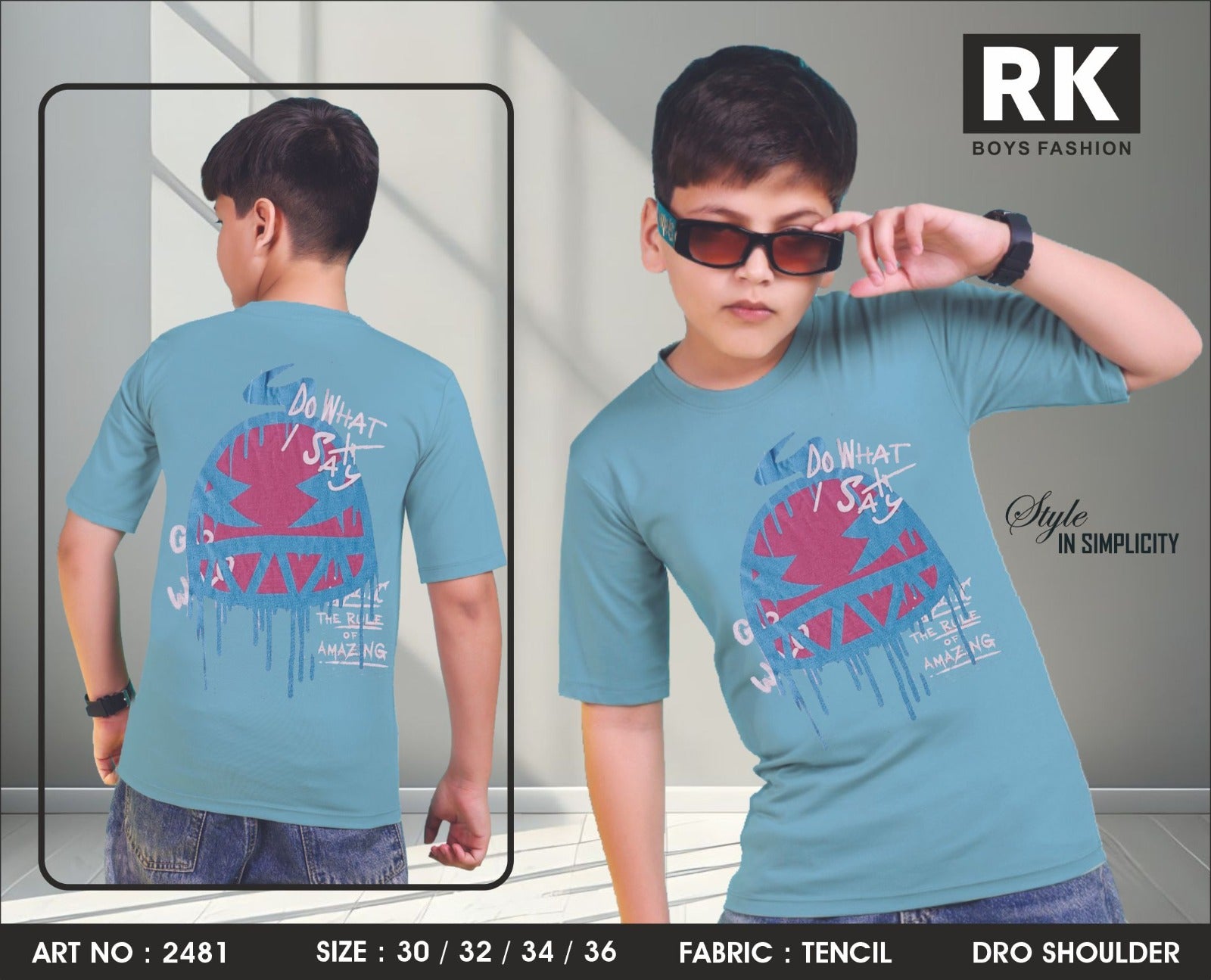 Art No 2481 Rk Tencil Boys Tshirt Exporter India