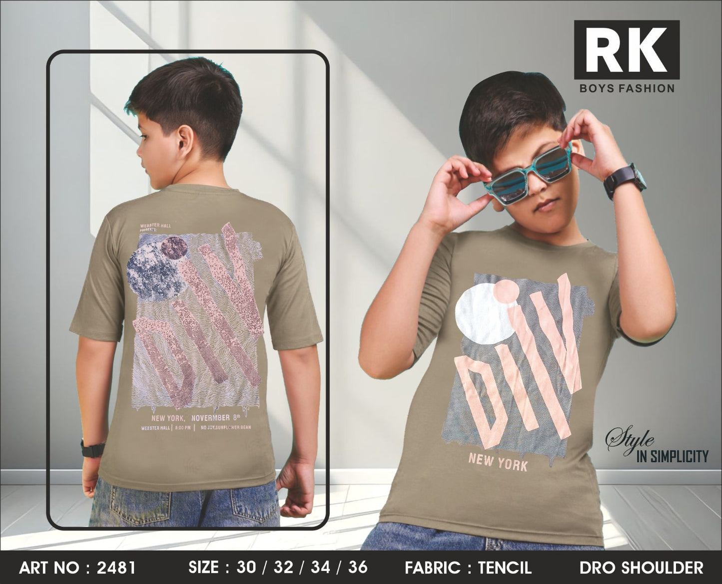 Art No 2481 Rk Tencil Boys Tshirt Exporter India
