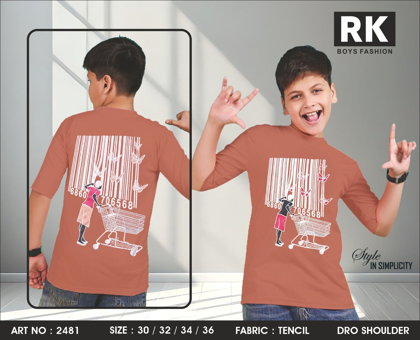 Art No 2481 Rk Tencil Boys Tshirt Exporter India