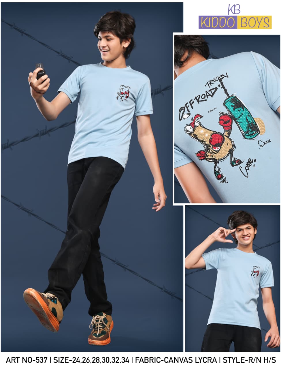 Art No 537 Kiddo Canvas Boys Tshirt Supplier India