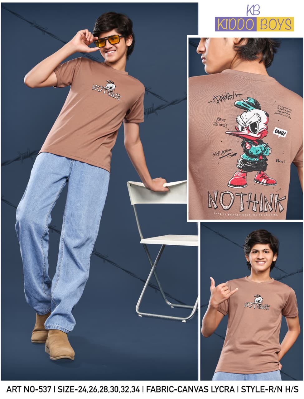 Art No 537 Kiddo Canvas Boys Tshirt Supplier India