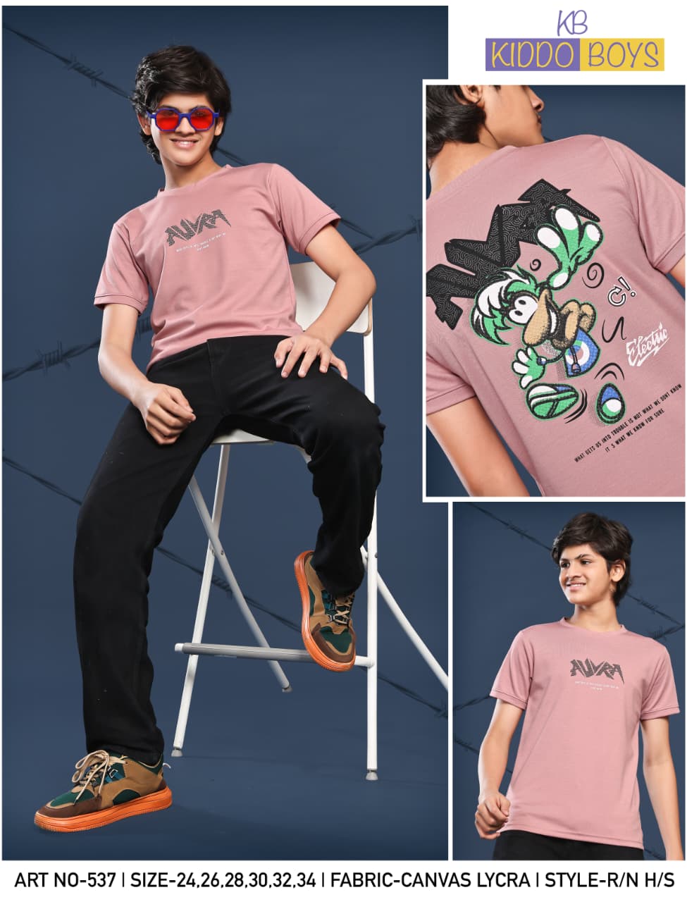 Art No 537 Kiddo Canvas Boys Tshirt Supplier India