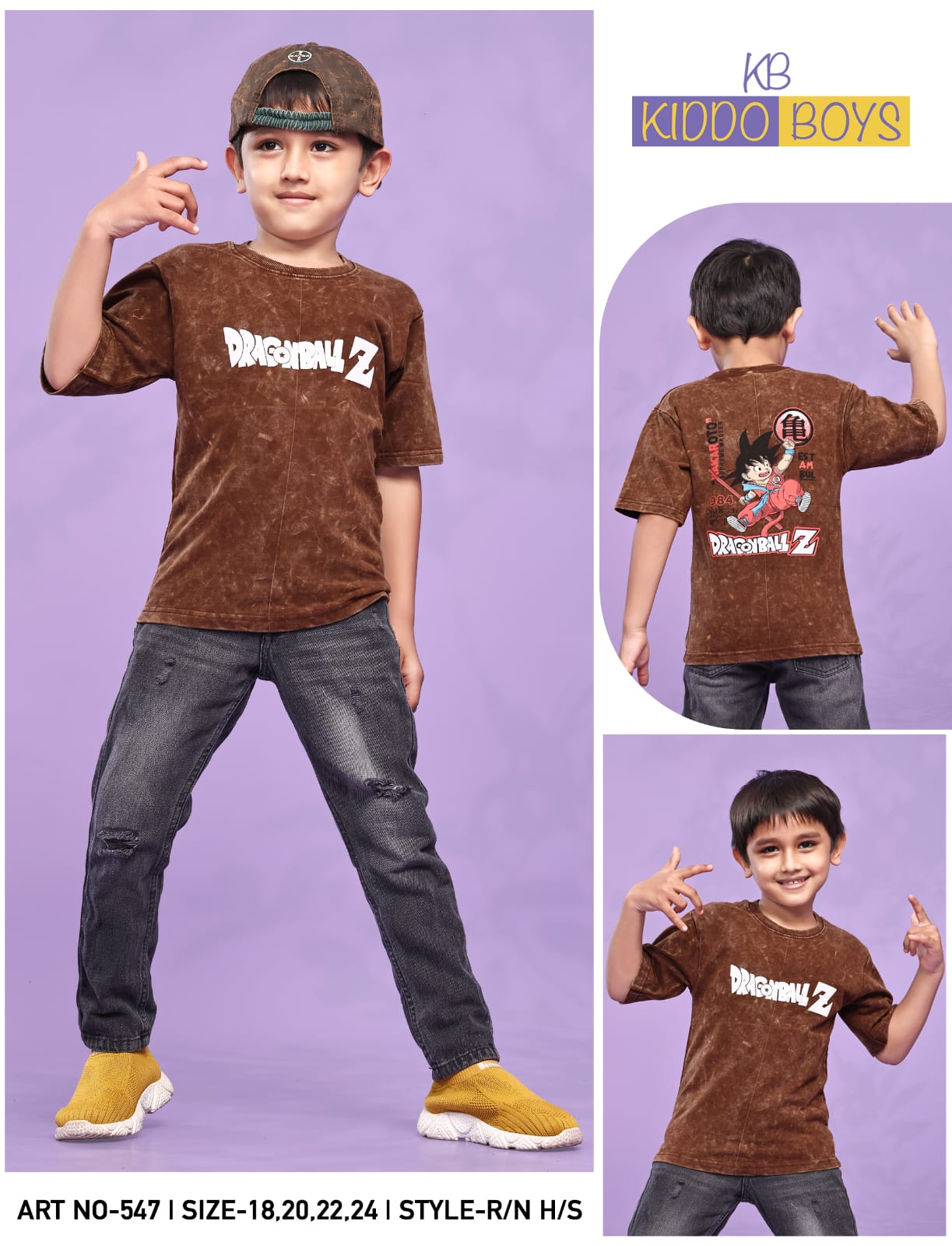 Art No 547 Kiddo Acid Wash Boys Tshirt Exporter India