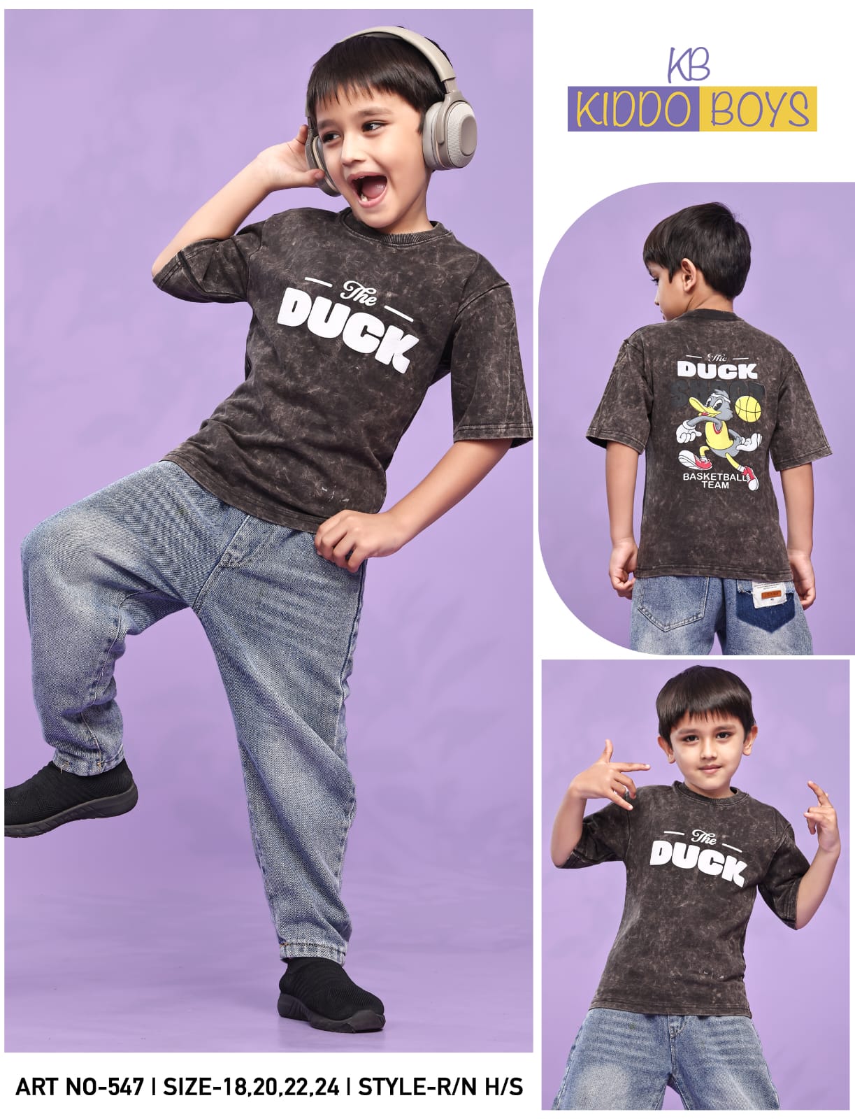 Art No 547 Kiddo Acid Wash Boys Tshirt Exporter India