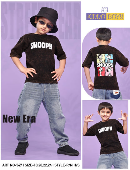 Art No 547 Kiddo Acid Wash Boys Tshirt Exporter India