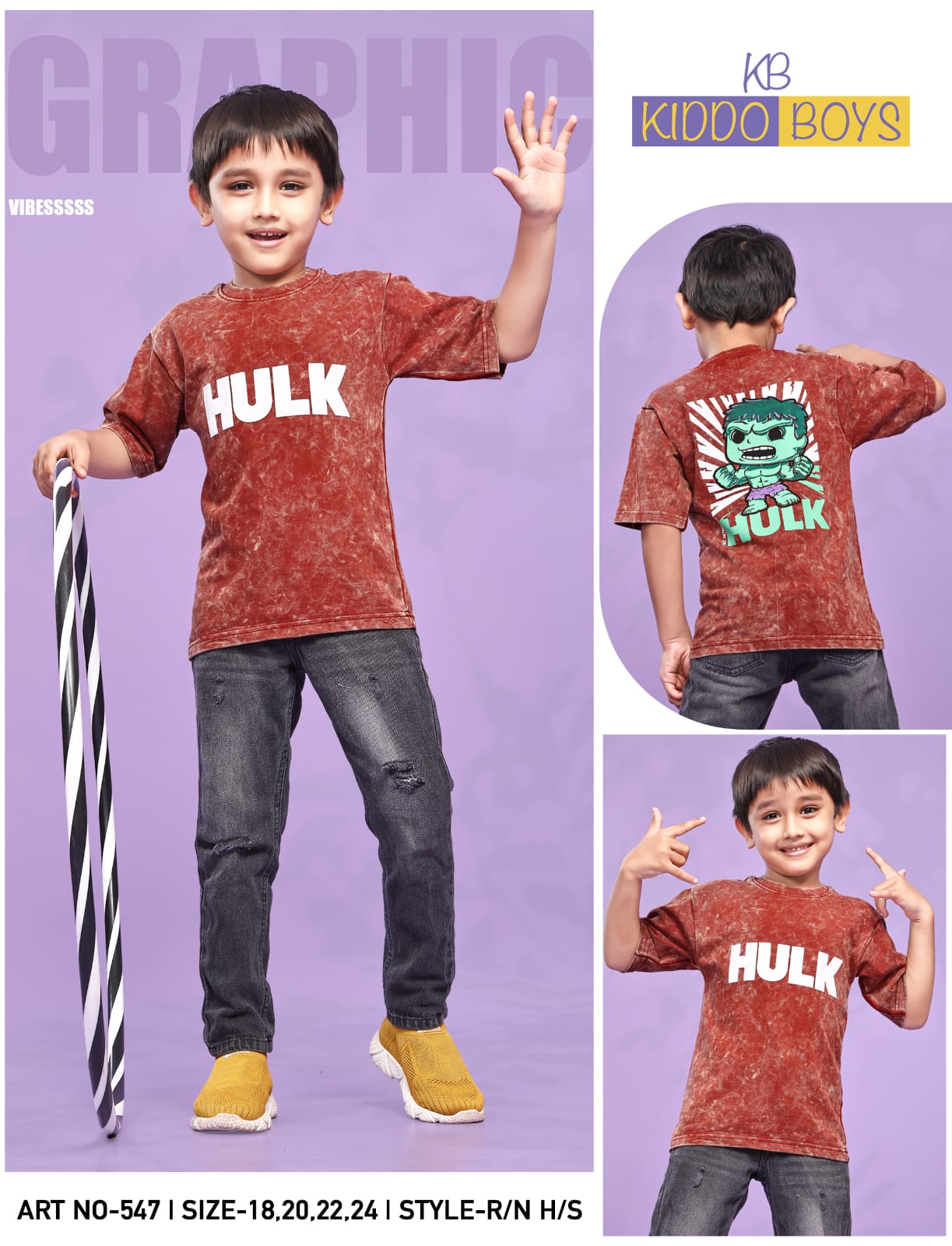 Art No 547 Kiddo Acid Wash Boys Tshirt Exporter India