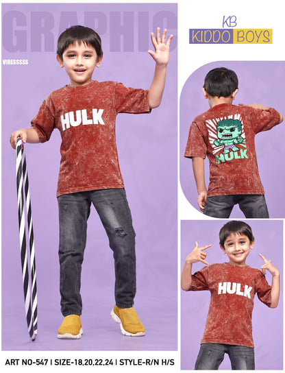 Art No 547 Kiddo Acid Wash Boys Tshirt Exporter India