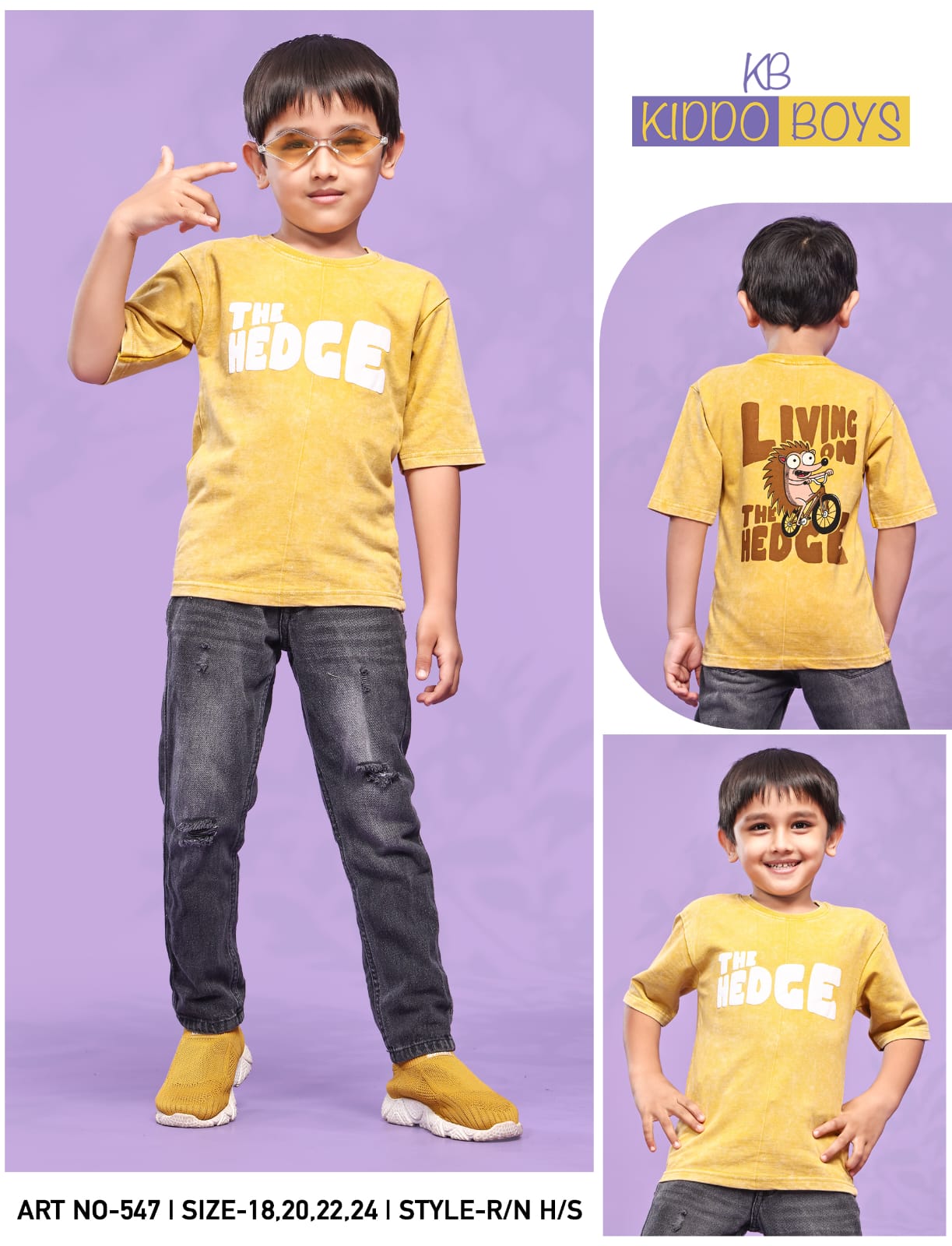 Art No 547 Kiddo Acid Wash Boys Tshirt Exporter India