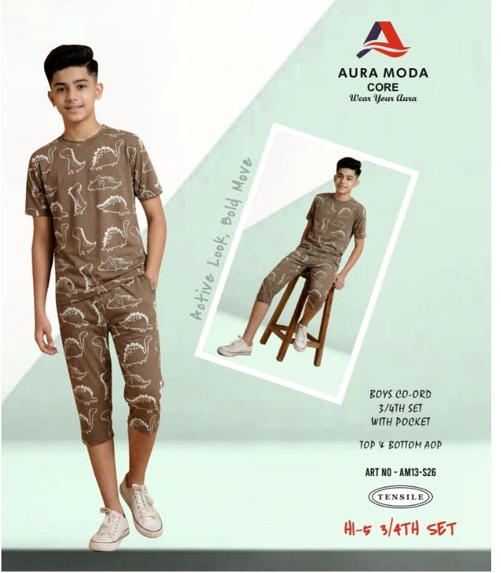 Art No Am 13-26 Aura Moda Tencil Lycra Boys Capri Night Suit Wholesaler Gujarat